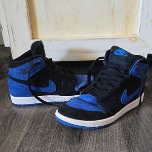 Nike Black and Blue High-Top Sneakers